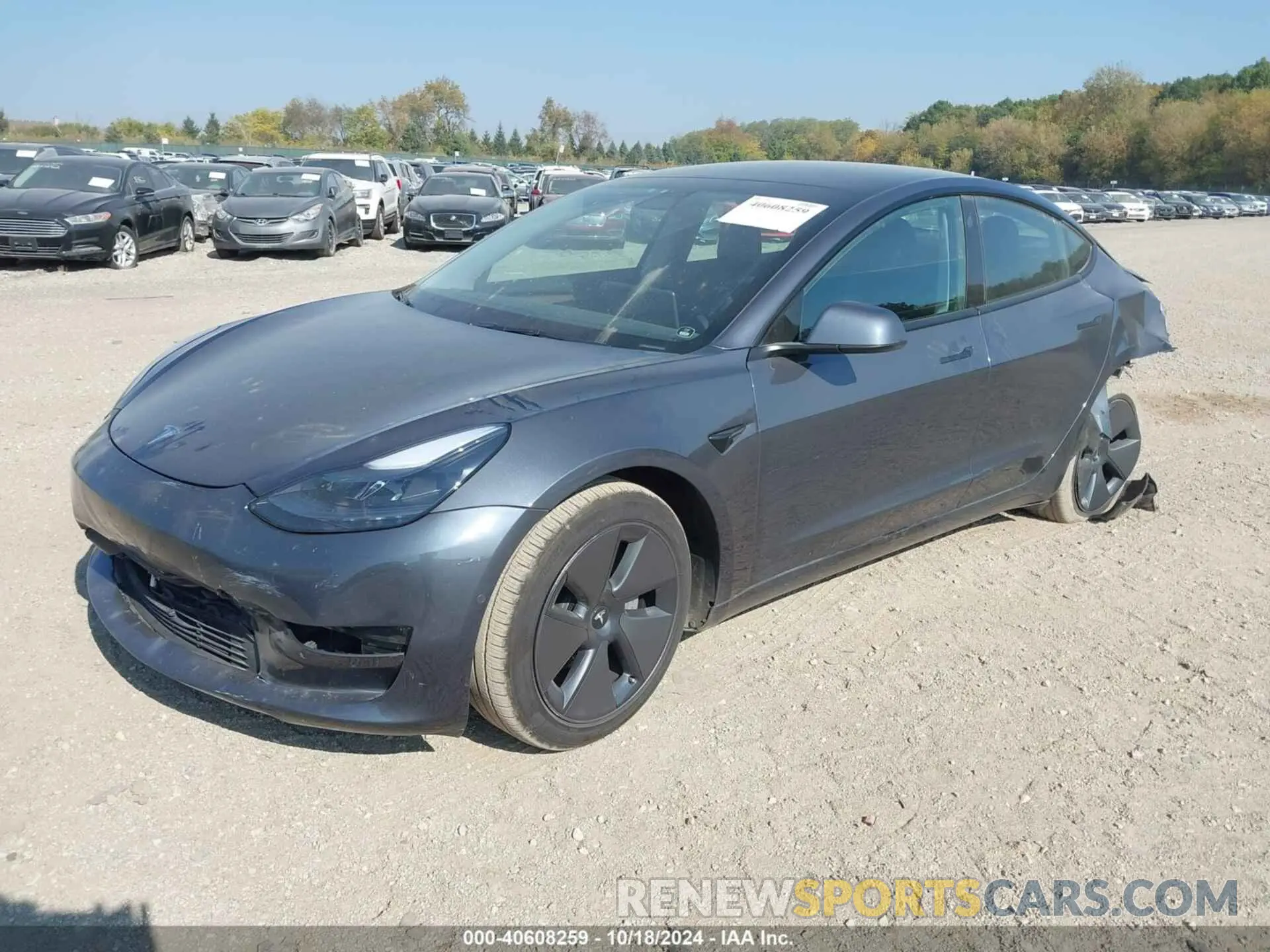 2 Photograph of a damaged car 5YJ3E1EB0NF338344 TESLA MODEL 3 2022