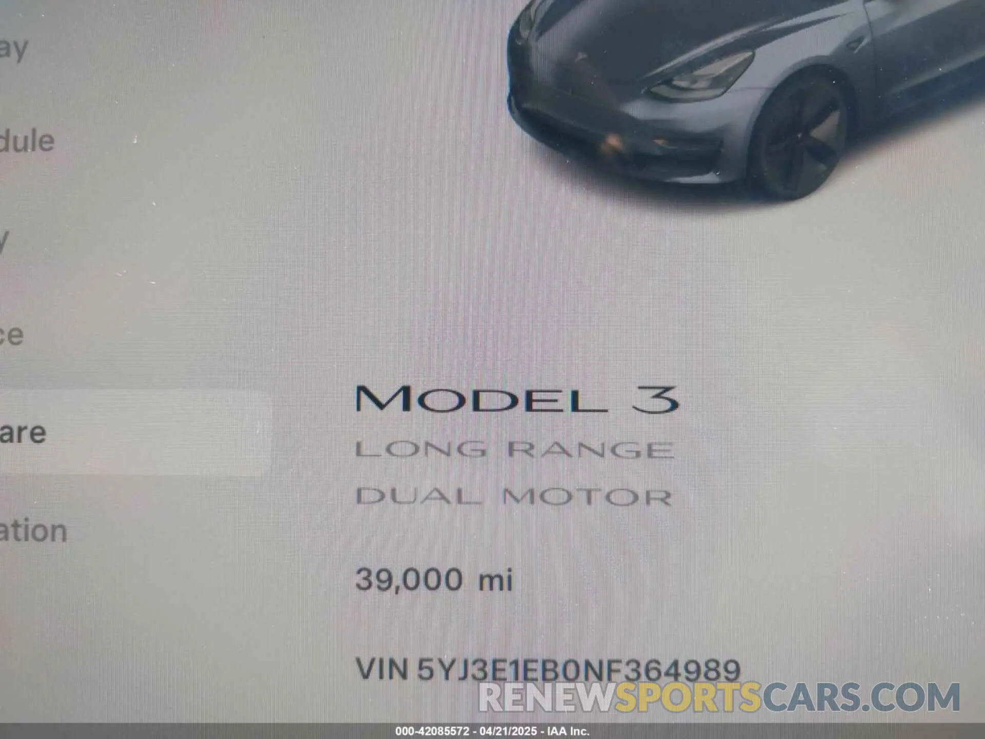 7 Фотография поврежденного автомобиля 5YJ3E1EB0NF364989 TESLA MODEL 3 2022