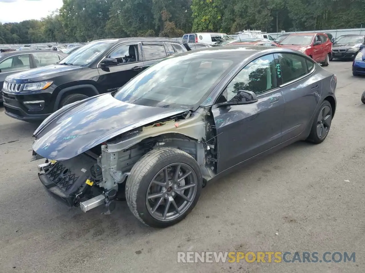 1 Photograph of a damaged car 5YJ3E1EB1NF175638 TESLA MODEL 3 2022