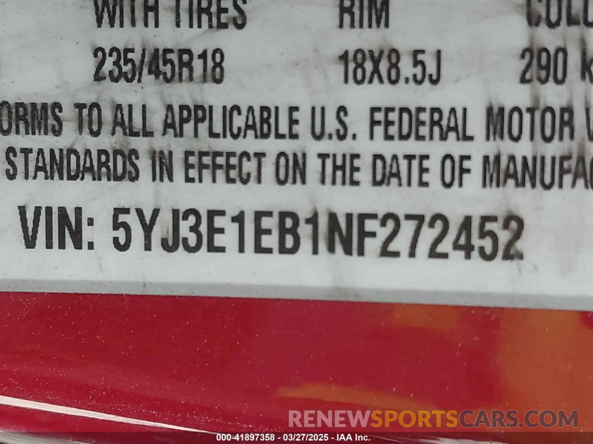 9 Photograph of a damaged car 5YJ3E1EB1NF272452 TESLA MODEL 3 2022