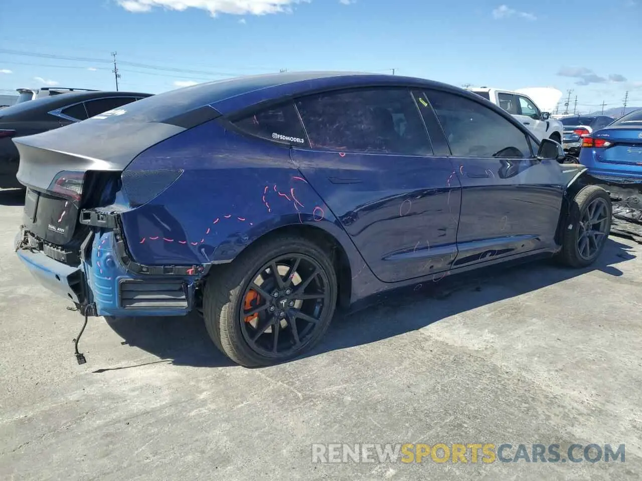 3 Фотография поврежденного автомобиля 5YJ3E1EB1NF339163 TESLA MODEL 3 2022