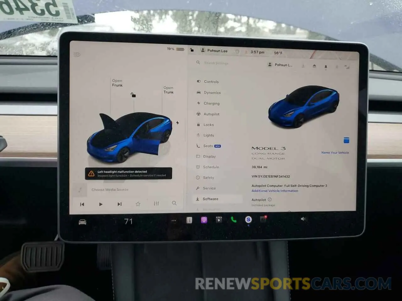 9 Photograph of a damaged car 5YJ3E1EB1NF341432 TESLA MODEL 3 2022