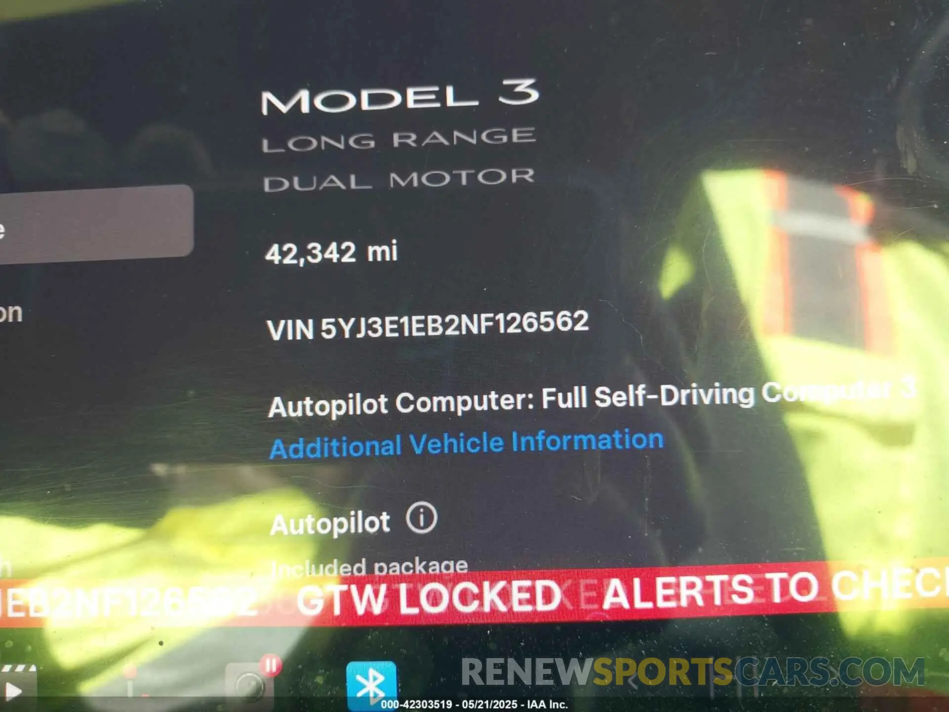 16 Фотография поврежденного автомобиля 5YJ3E1EB2NF126562 TESLA MODEL 3 2022