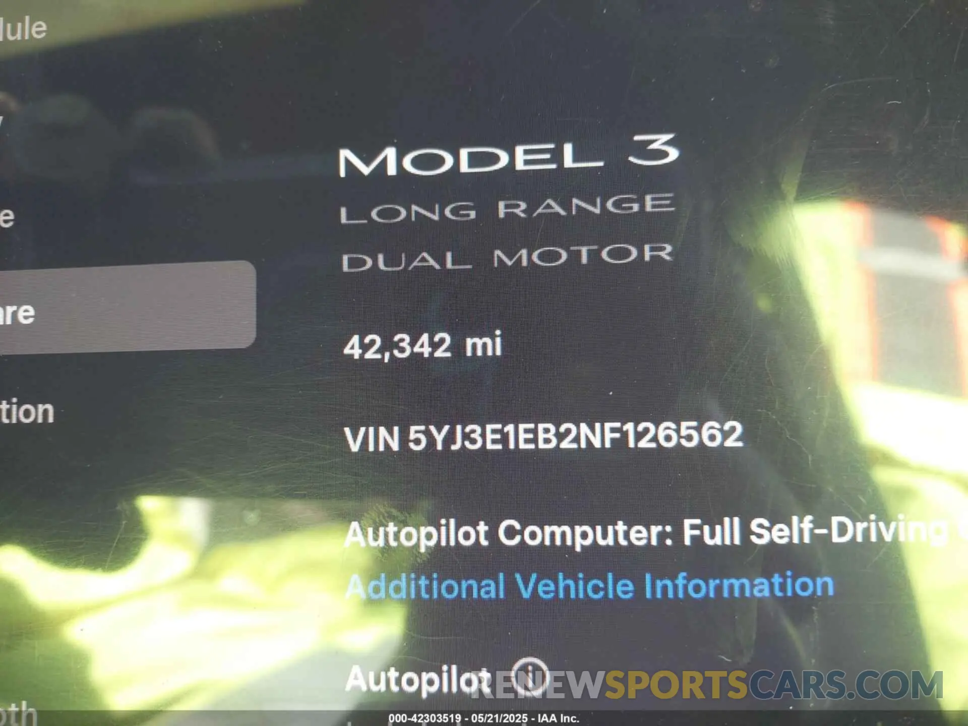 7 Фотография поврежденного автомобиля 5YJ3E1EB2NF126562 TESLA MODEL 3 2022