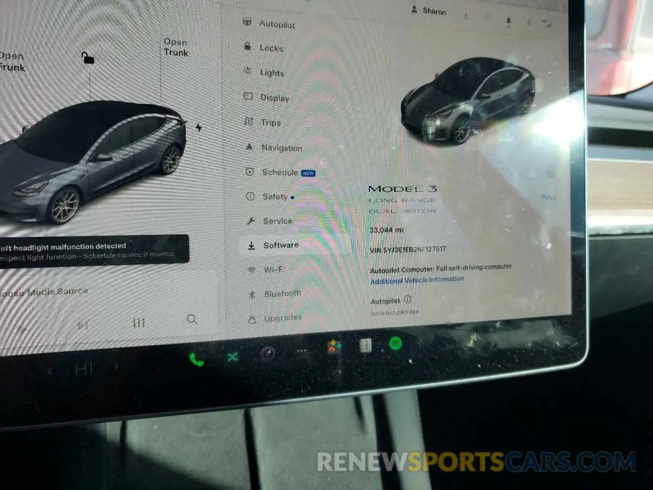 9 Фотография поврежденного автомобиля 5YJ3E1EB2NF127517 TESLA MODEL 3 2022