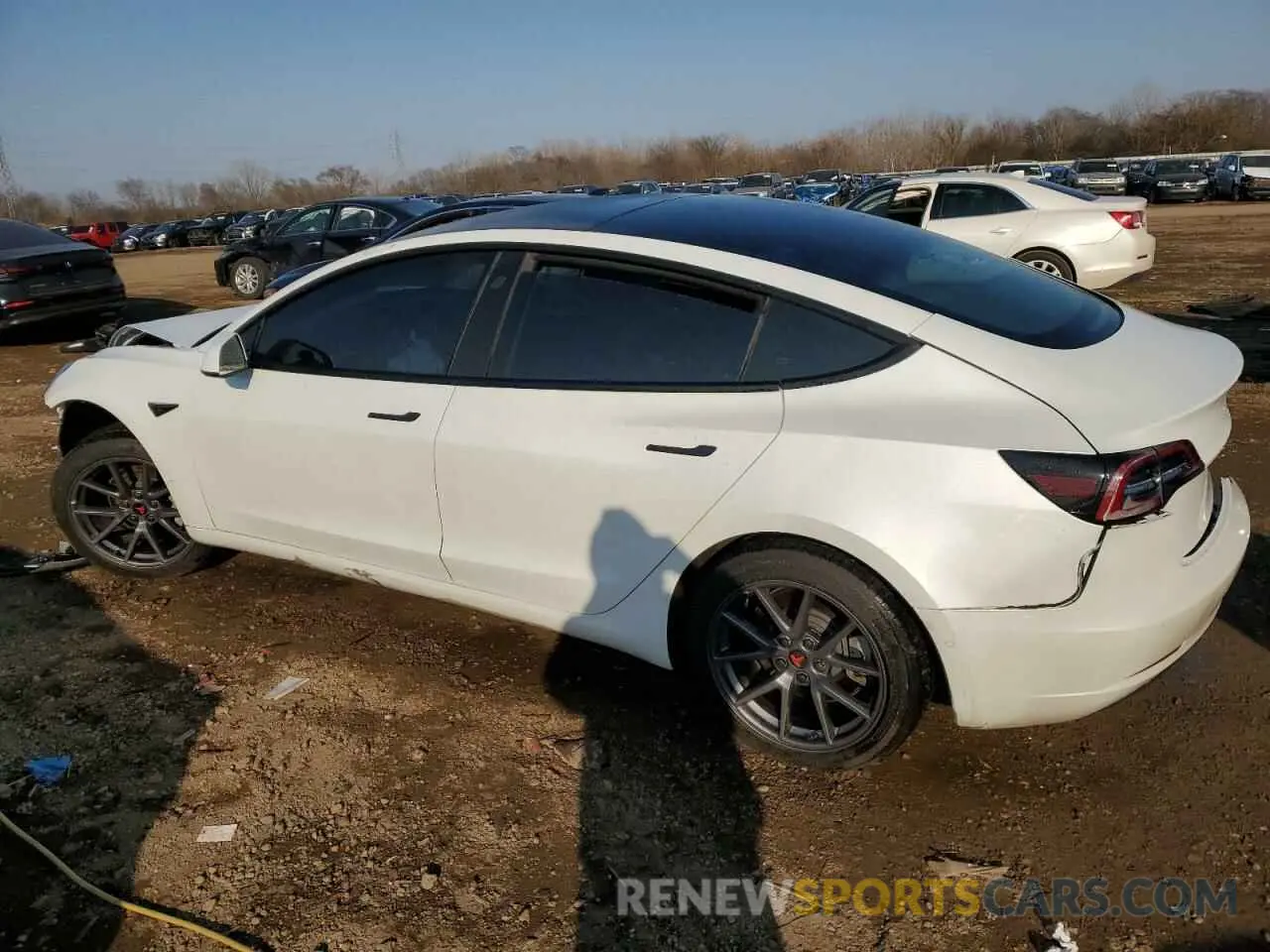 2 Photograph of a damaged car 5YJ3E1EB2NF179651 TESLA MODEL 3 2022
