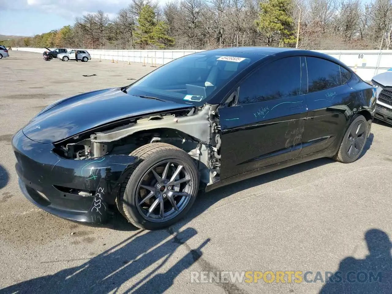 1 Photograph of a damaged car 5YJ3E1EB2NF230906 TESLA MODEL 3 2022
