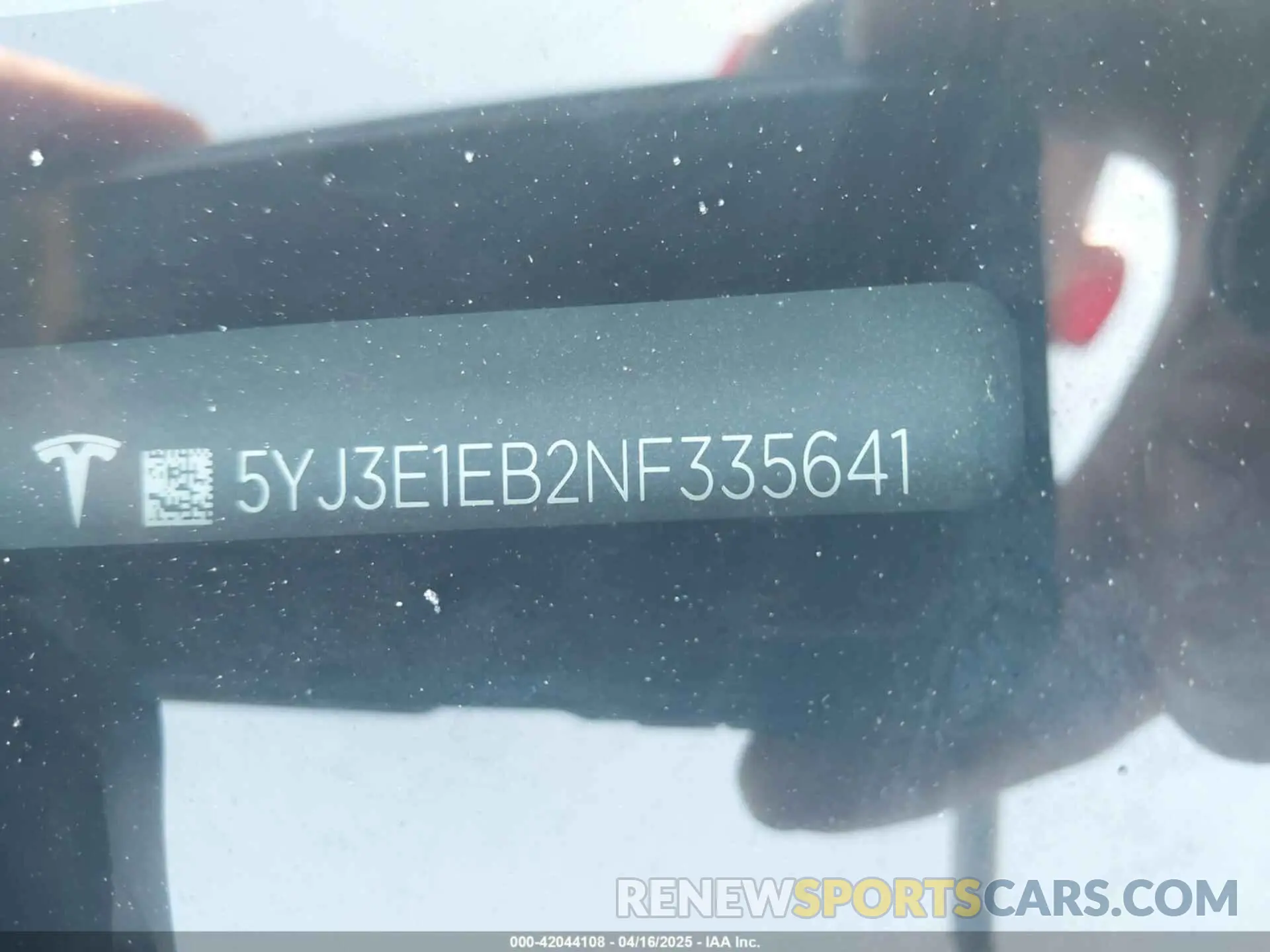 9 Фотография поврежденного автомобиля 5YJ3E1EB2NF335641 TESLA MODEL 3 2022