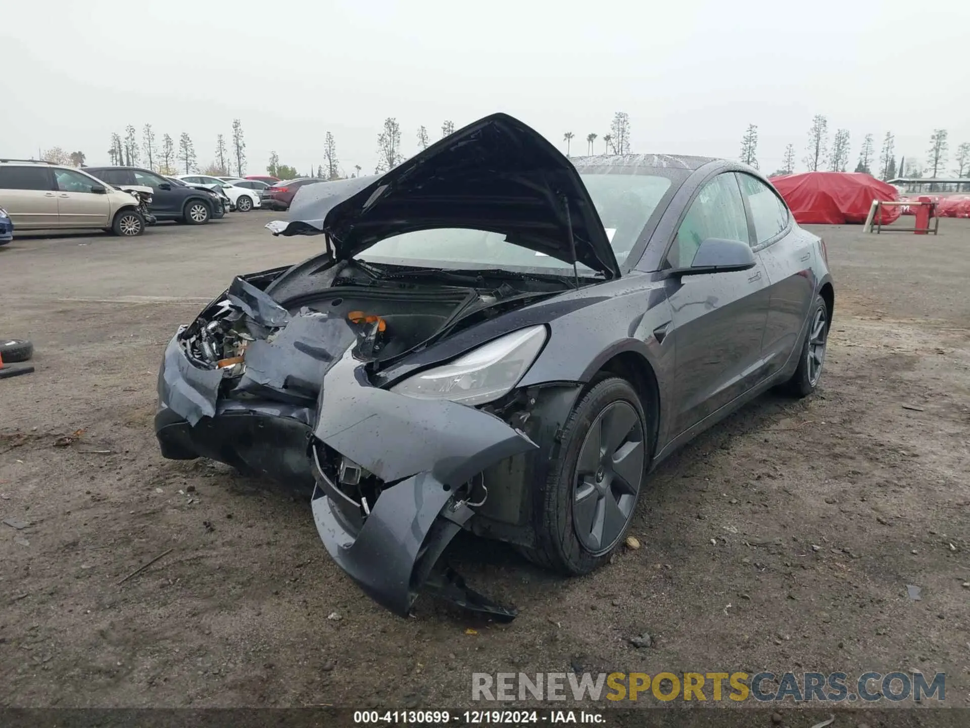 2 Photograph of a damaged car 5YJ3E1EB3NF162955 TESLA MODEL 3 2022