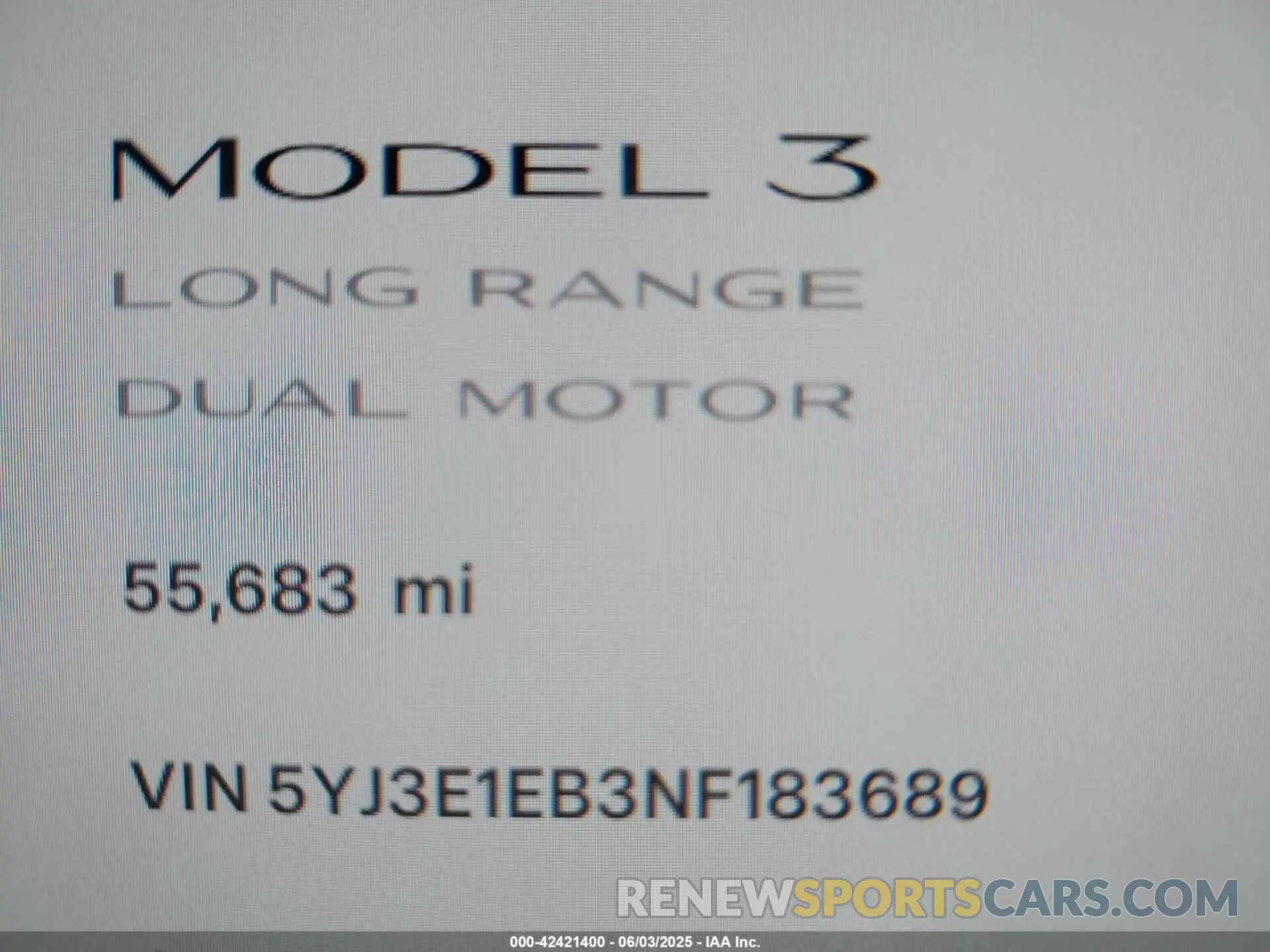 15 Фотография поврежденного автомобиля 5YJ3E1EB3NF183689 TESLA MODEL 3 2022