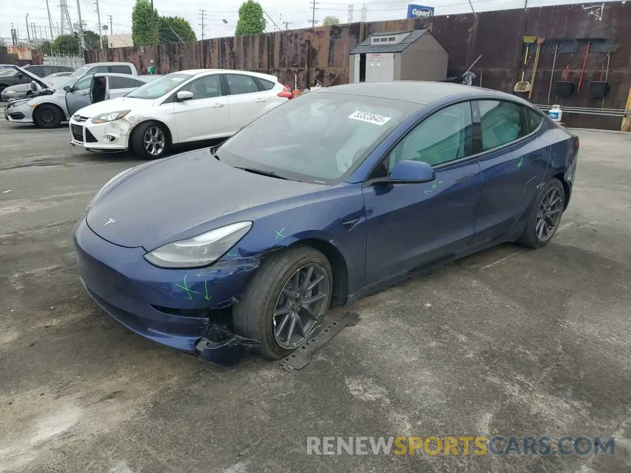 1 Photograph of a damaged car 5YJ3E1EB3NF195681 TESLA MODEL 3 2022