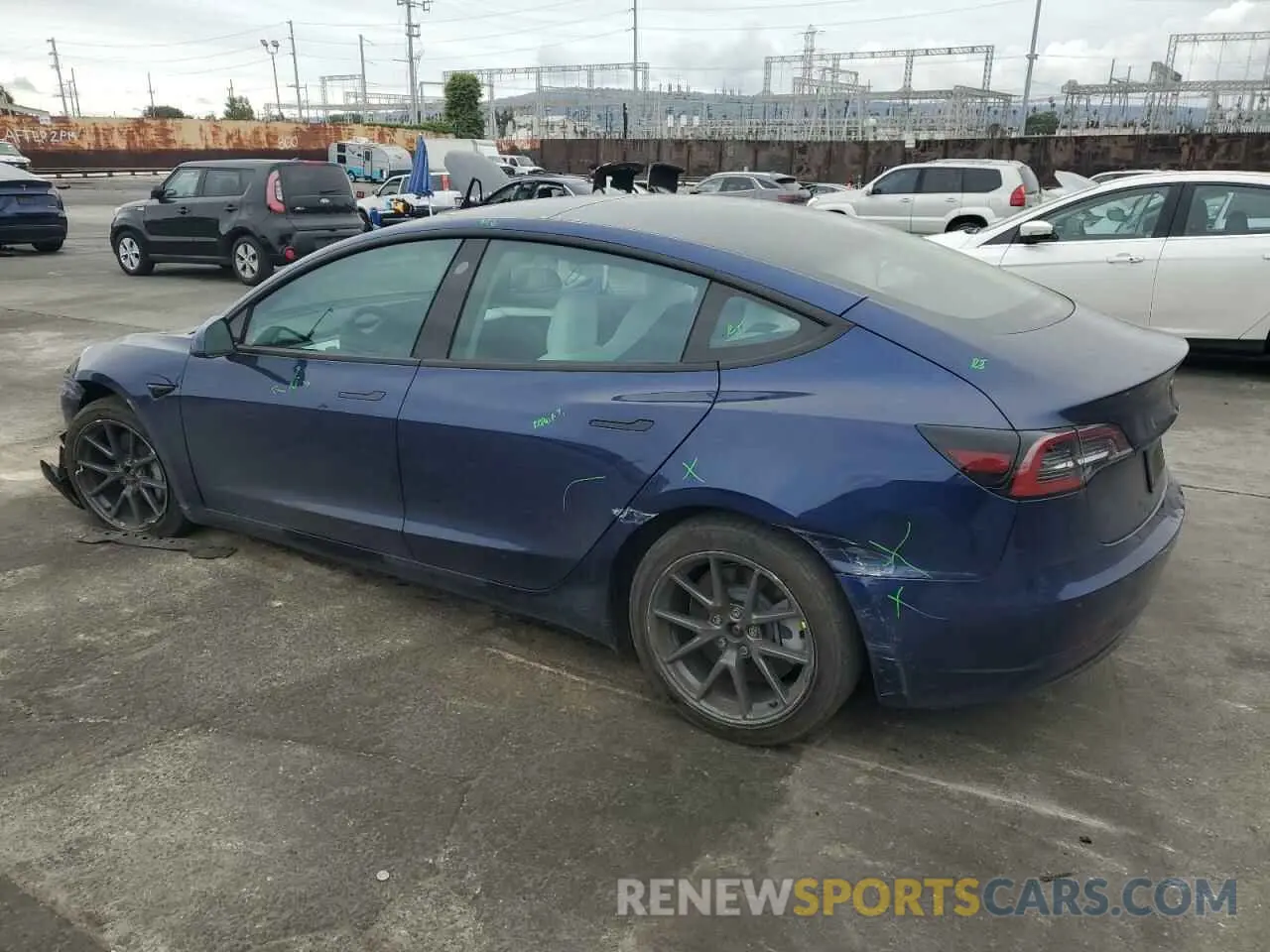 2 Photograph of a damaged car 5YJ3E1EB3NF195681 TESLA MODEL 3 2022