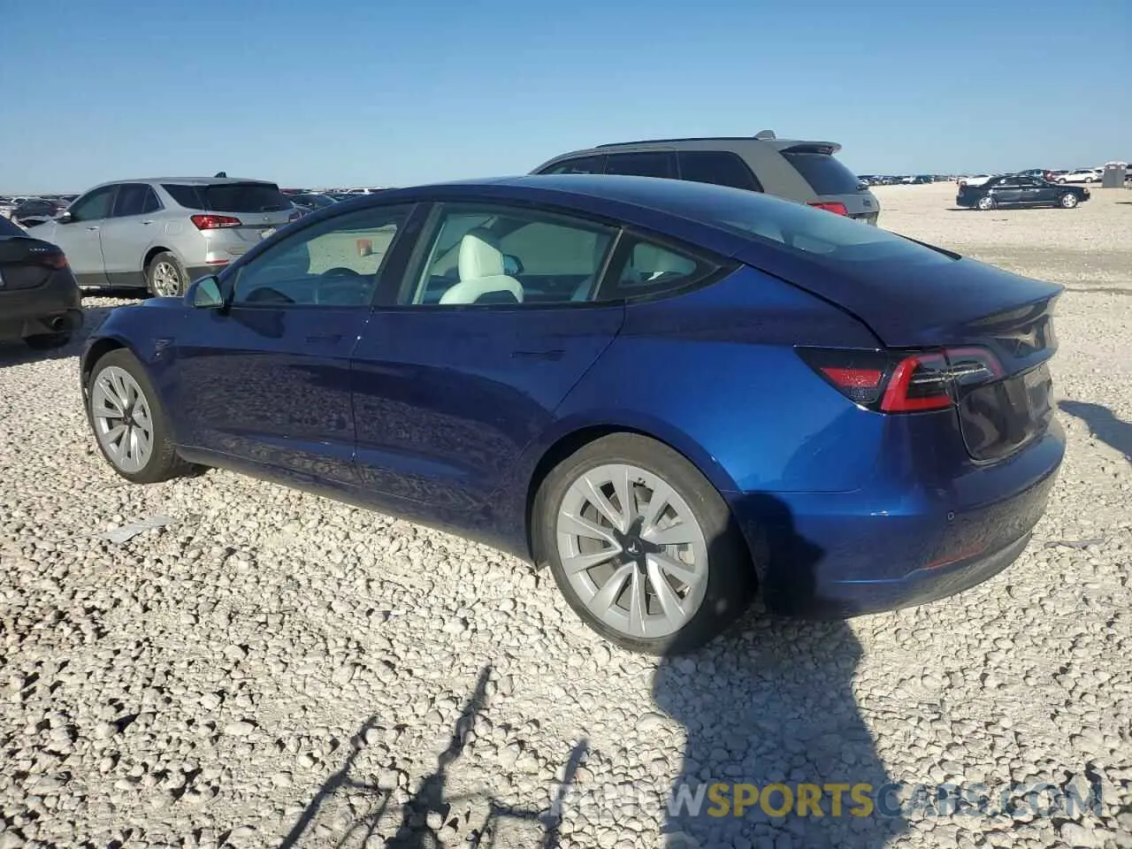 2 Photograph of a damaged car 5YJ3E1EB3NF198144 TESLA MODEL 3 2022