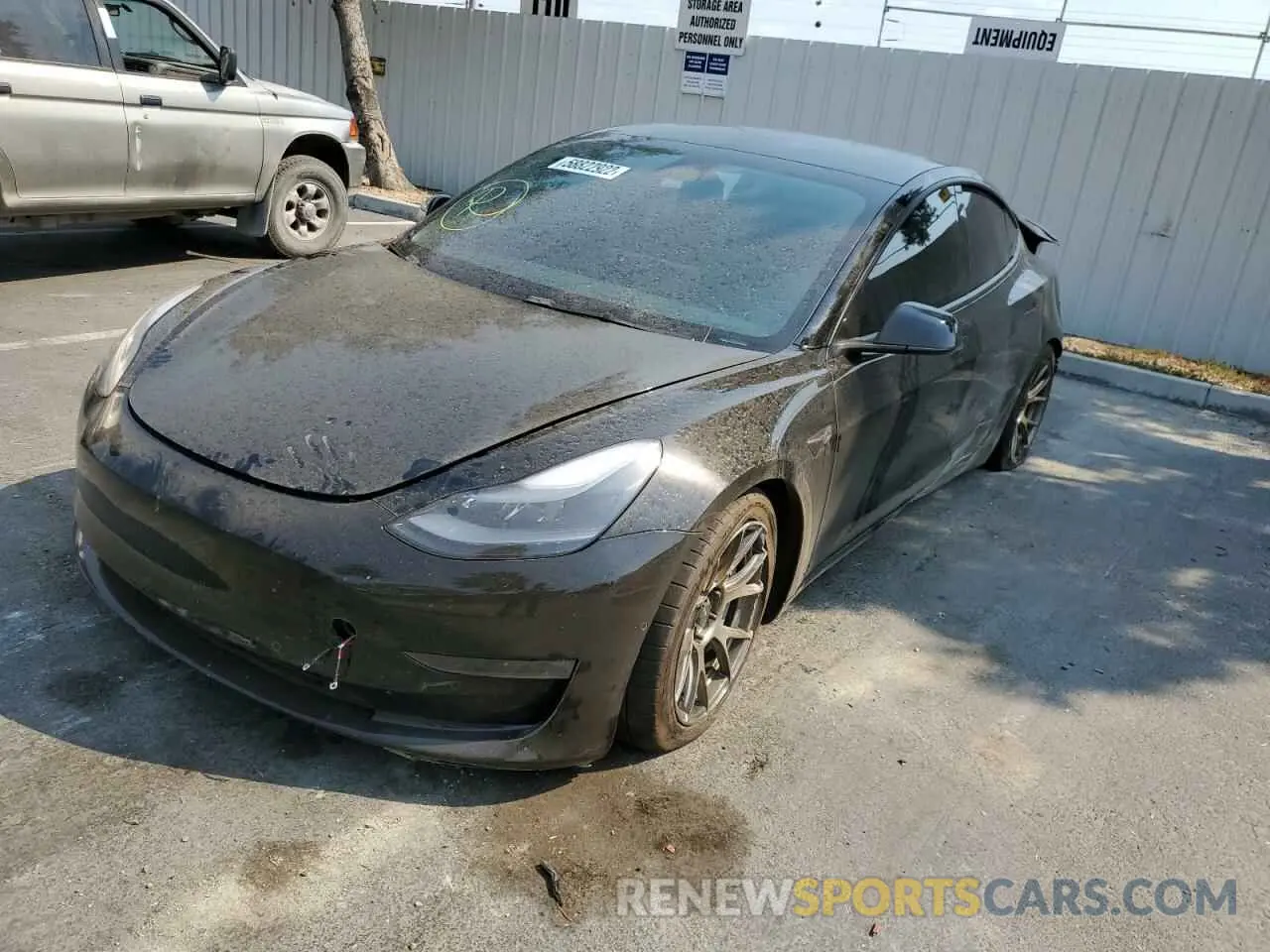 2 Photograph of a damaged car 5YJ3E1EB3NF233636 TESLA MODEL 3 2022