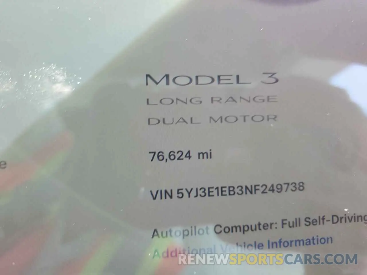 9 Фотография поврежденного автомобиля 5YJ3E1EB3NF249738 TESLA MODEL 3 2022