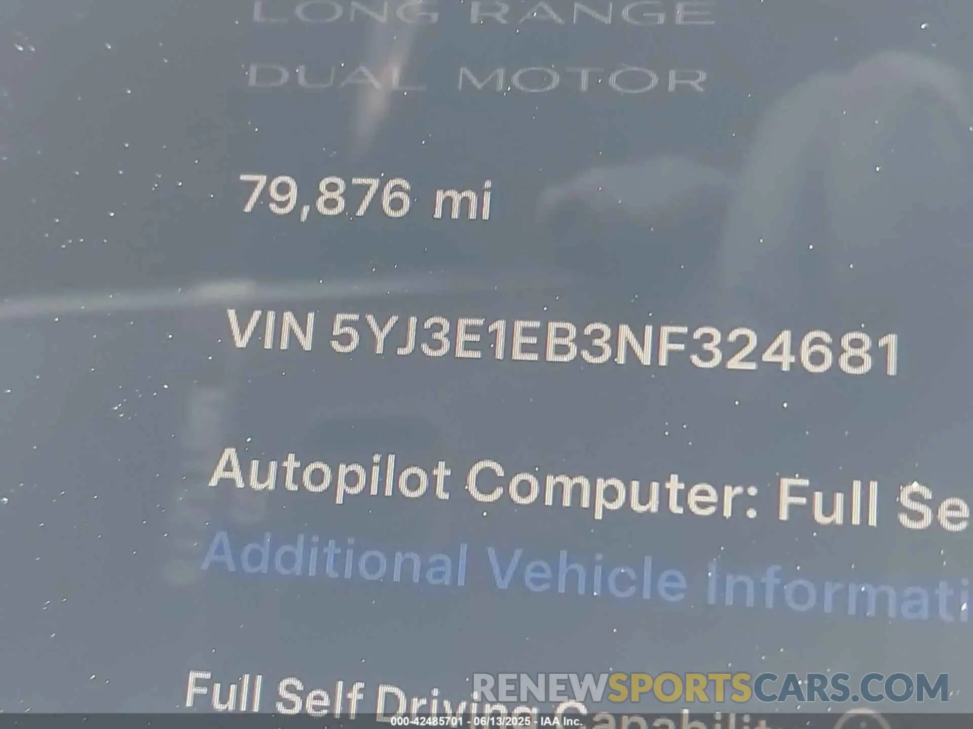 14 Фотография поврежденного автомобиля 5YJ3E1EB3NF324681 TESLA MODEL 3 2022