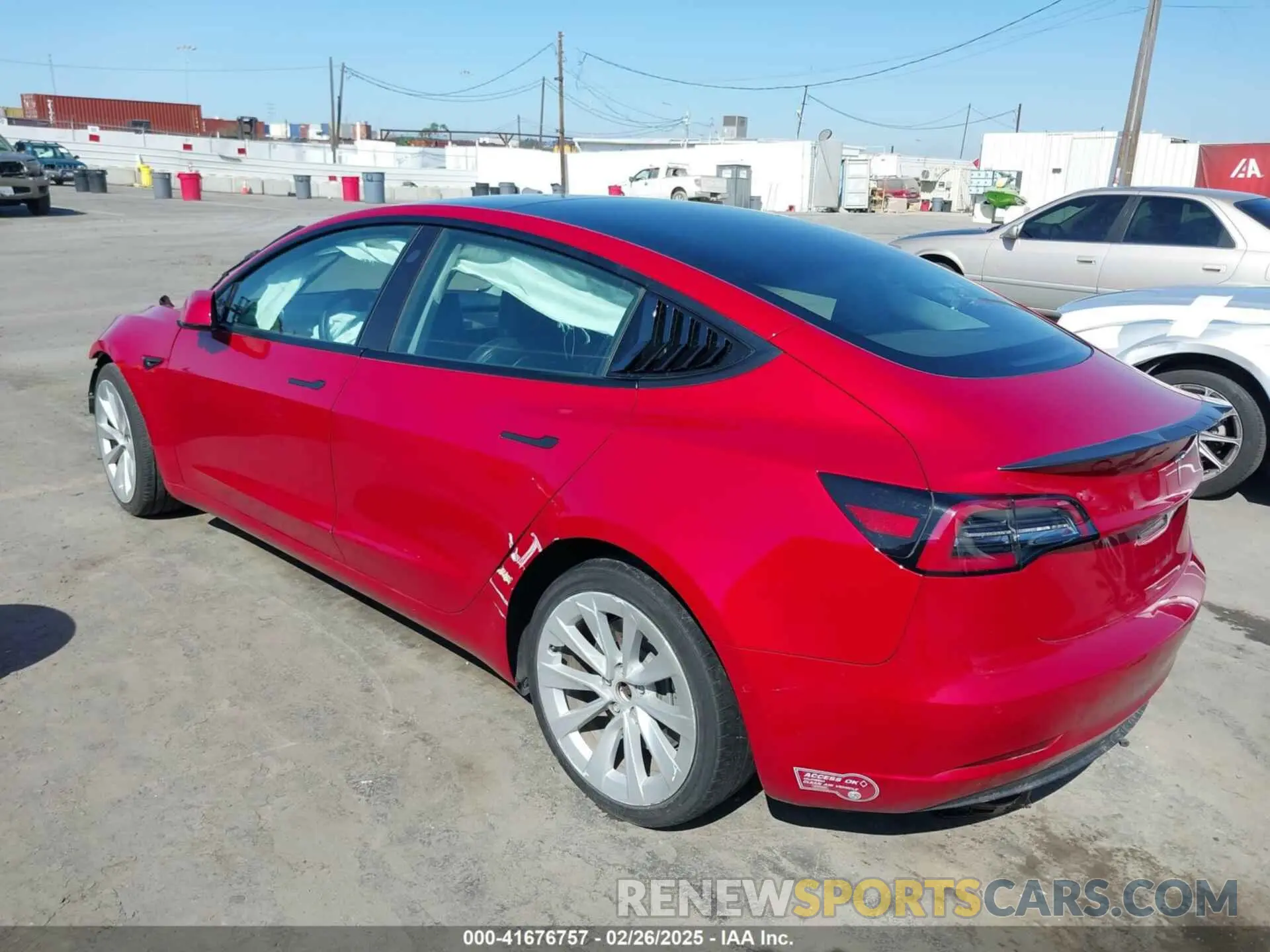 3 Photograph of a damaged car 5YJ3E1EB4NF187475 TESLA MODEL 3 2022