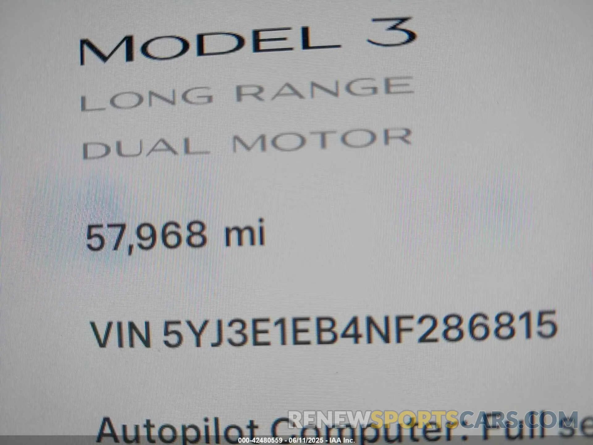 15 Photograph of a damaged car 5YJ3E1EB4NF286815 TESLA MODEL 3 2022