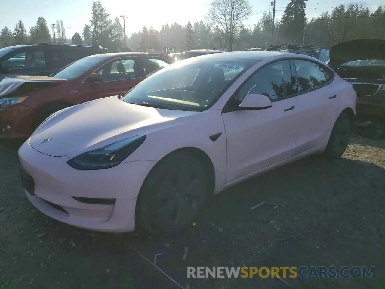 1 Photograph of a damaged car 5YJ3E1EB4NF313222 TESLA MODEL 3 2022