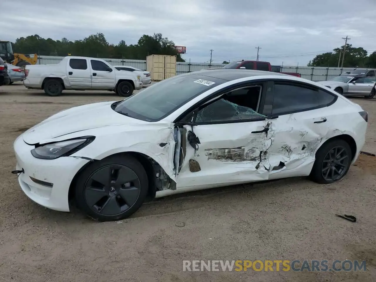 1 Photograph of a damaged car 5YJ3E1EB5NF151648 TESLA MODEL 3 2022
