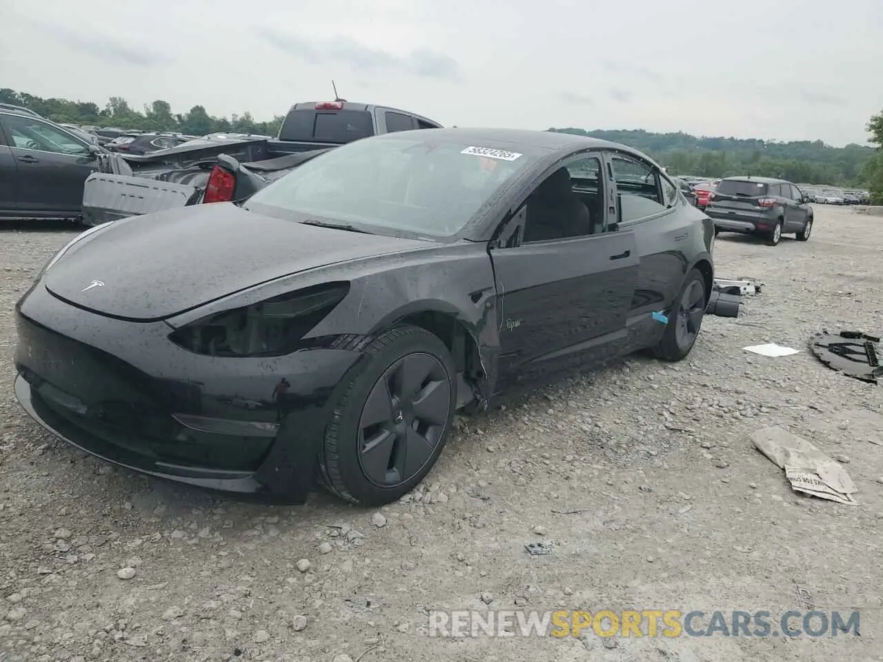 1 Photograph of a damaged car 5YJ3E1EB5NF167980 TESLA MODEL 3 2022