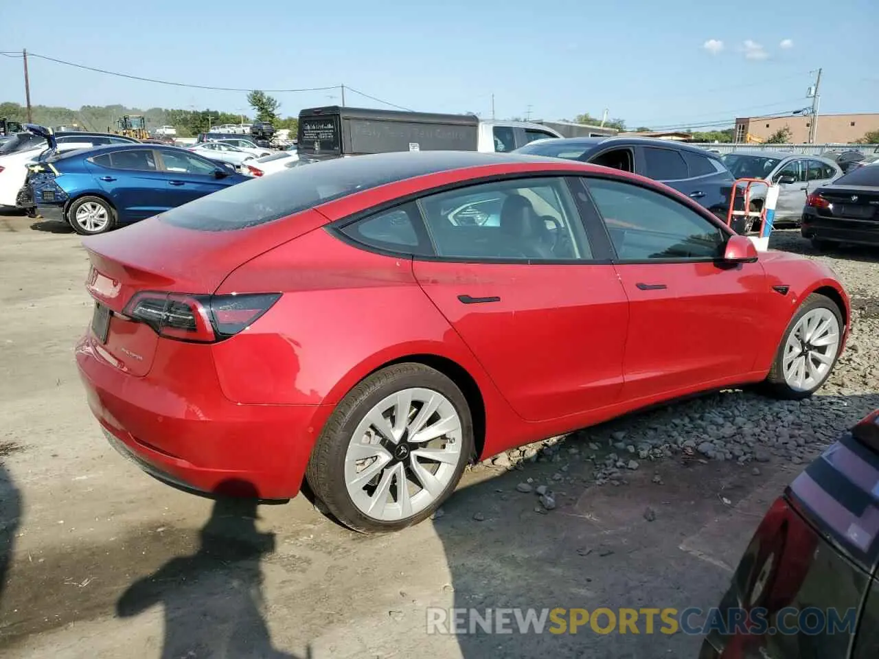 3 Photograph of a damaged car 5YJ3E1EB5NF266928 TESLA MODEL 3 2022