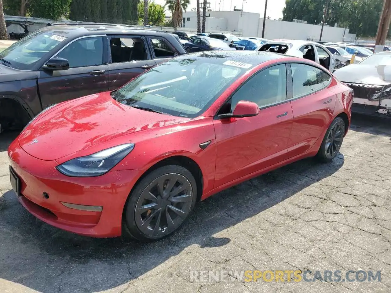 1 Photograph of a damaged car 5YJ3E1EB5NF287746 TESLA MODEL 3 2022