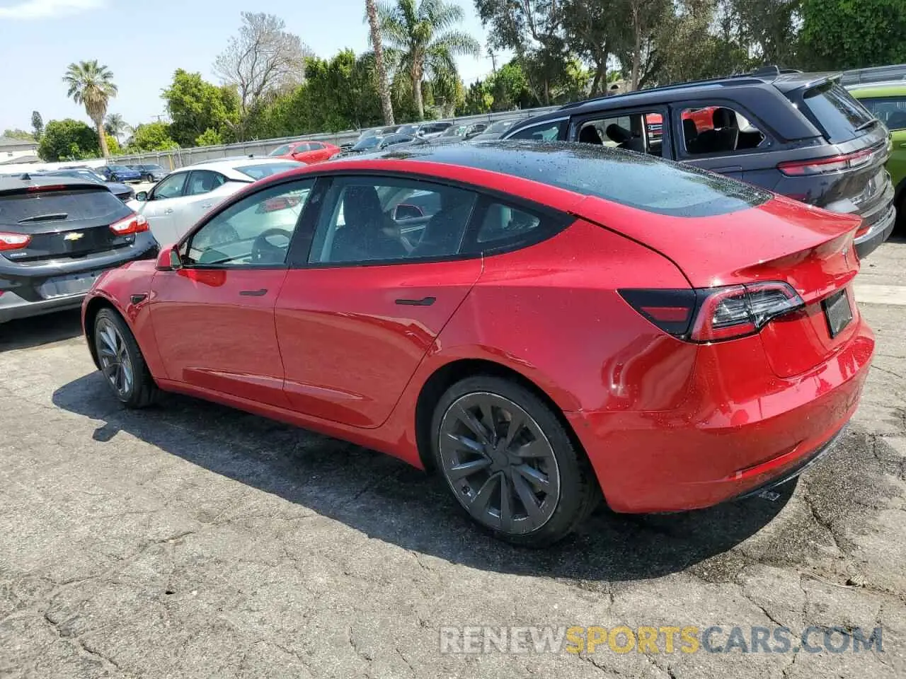 2 Photograph of a damaged car 5YJ3E1EB5NF287746 TESLA MODEL 3 2022