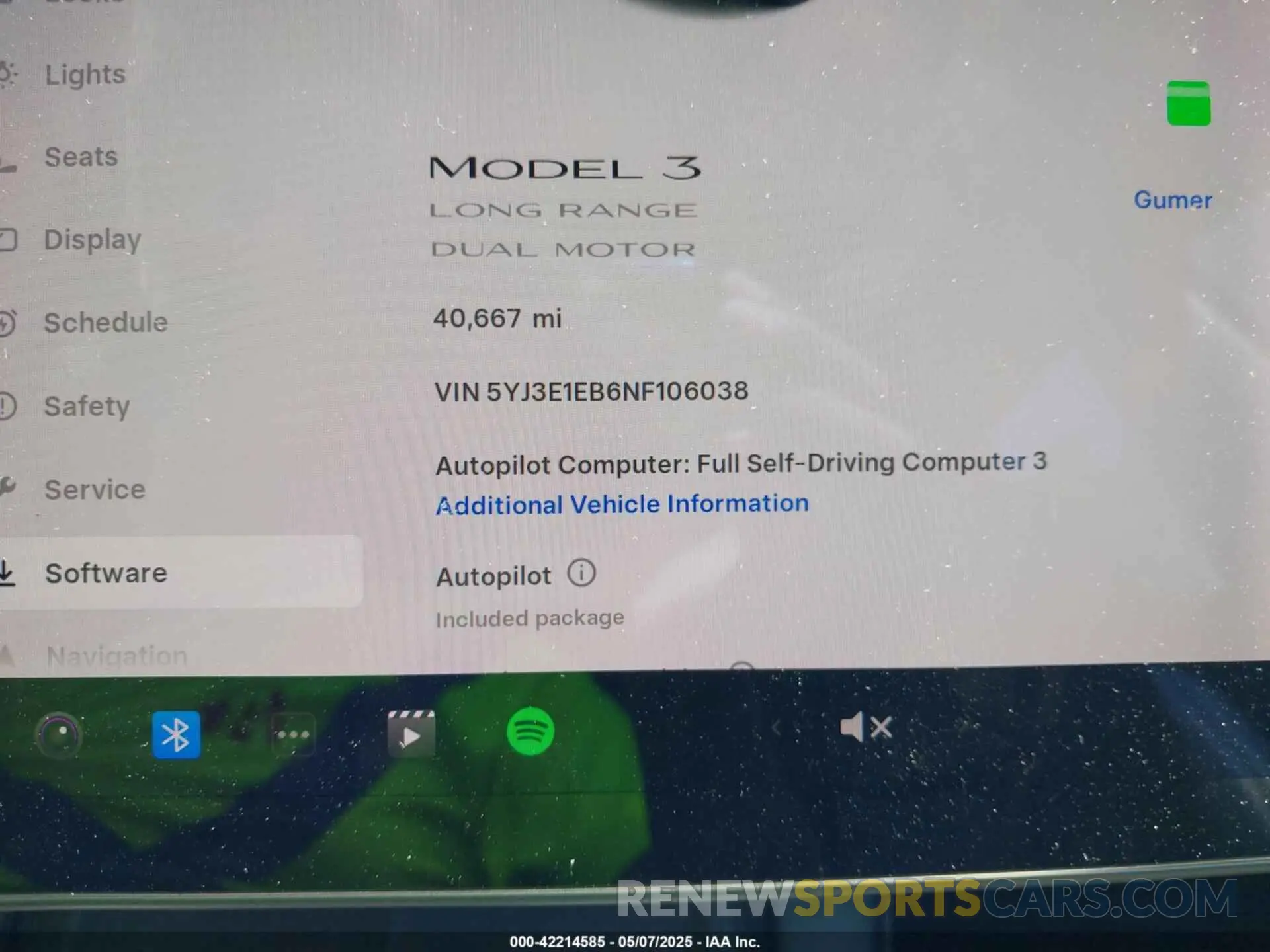 15 Фотография поврежденного автомобиля 5YJ3E1EB6NF106038 TESLA MODEL 3 2022