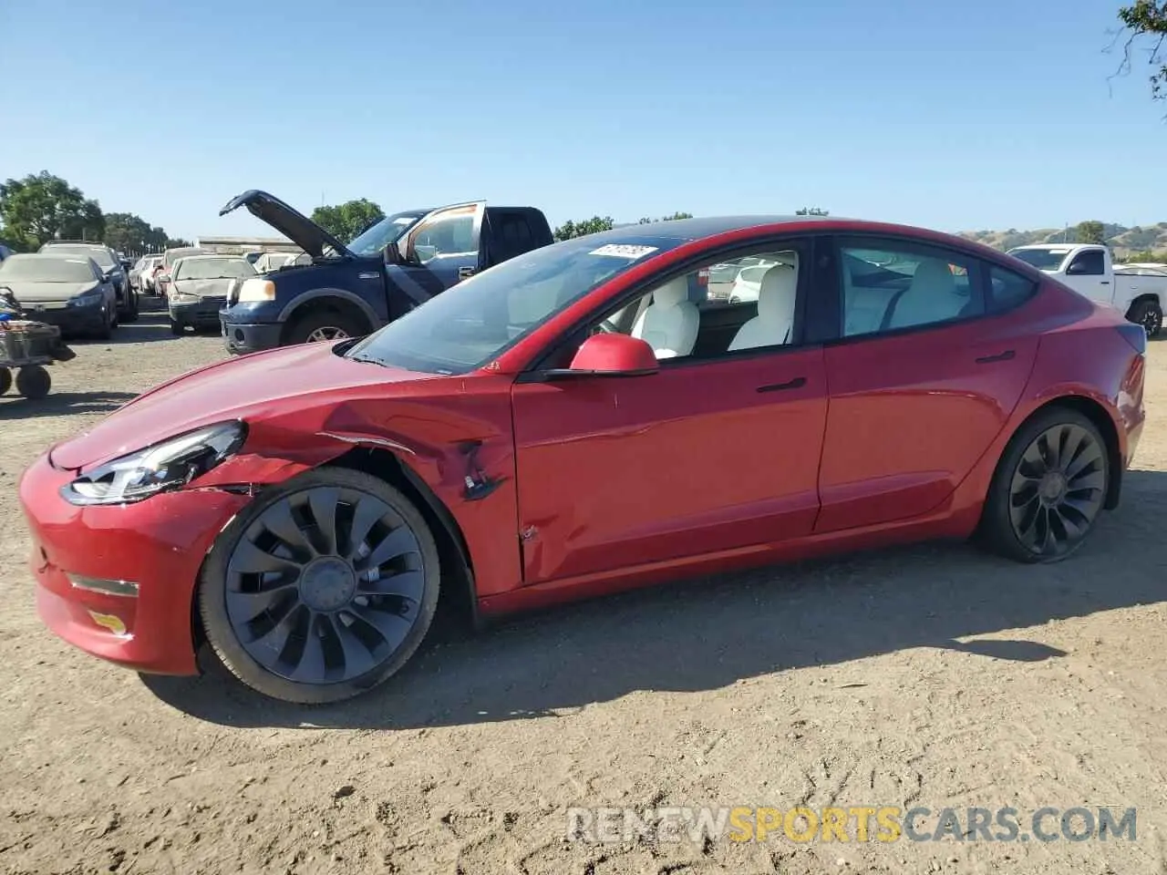 1 Фотография поврежденного автомобиля 5YJ3E1EB6NF123888 TESLA MODEL 3 2022