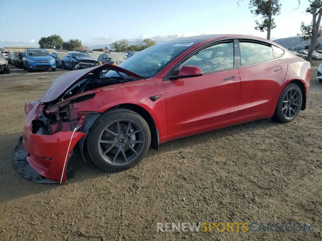 1 Photograph of a damaged car 5YJ3E1EB6NF206804 TESLA MODEL 3 2022