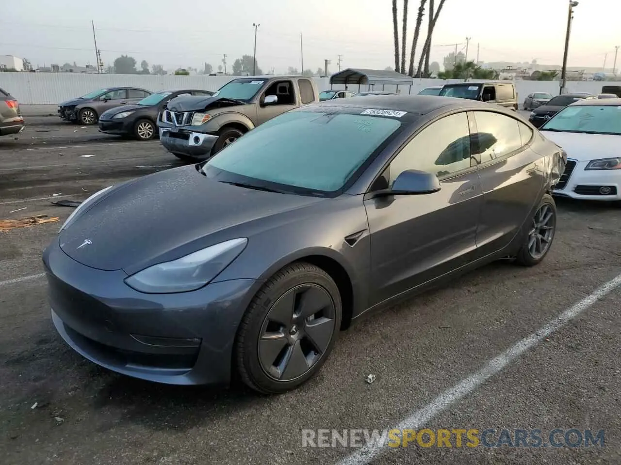 1 Photograph of a damaged car 5YJ3E1EB6NF222162 TESLA MODEL 3 2022