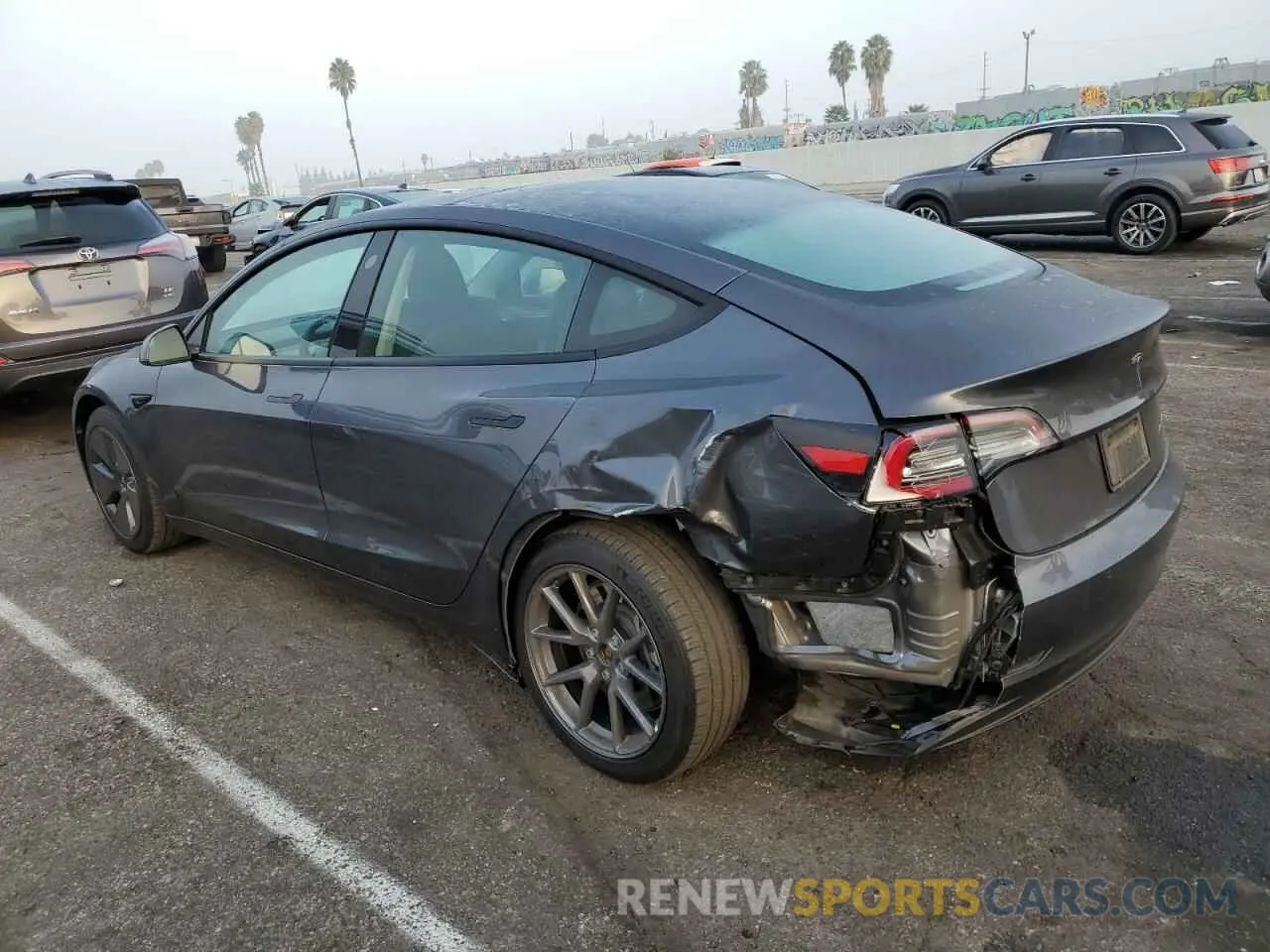 2 Photograph of a damaged car 5YJ3E1EB6NF222162 TESLA MODEL 3 2022