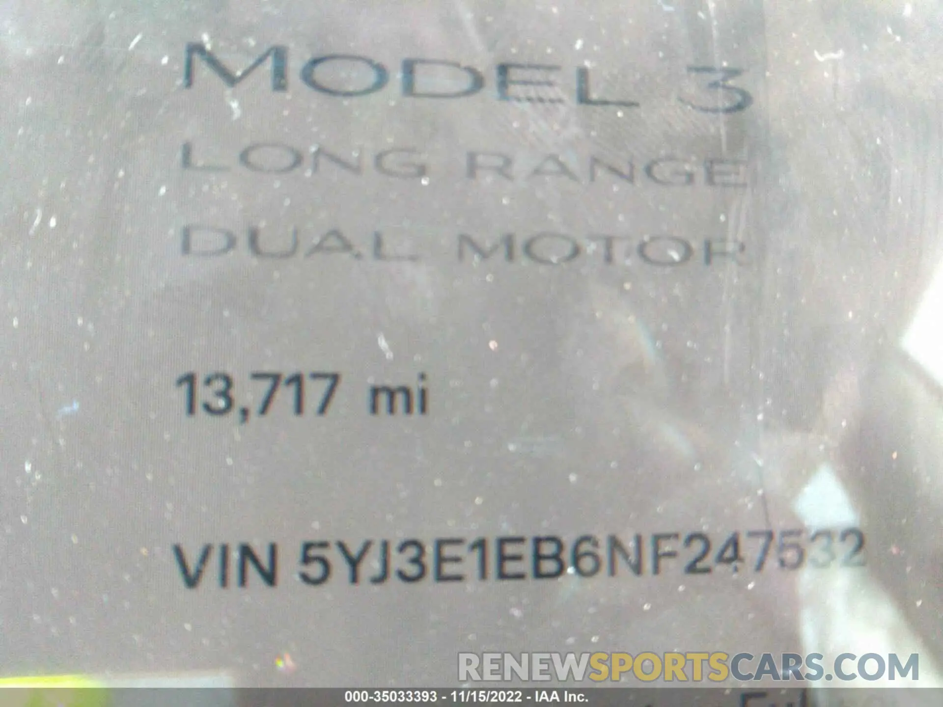 7 Фотография поврежденного автомобиля 5YJ3E1EB6NF247532 TESLA MODEL 3 2022
