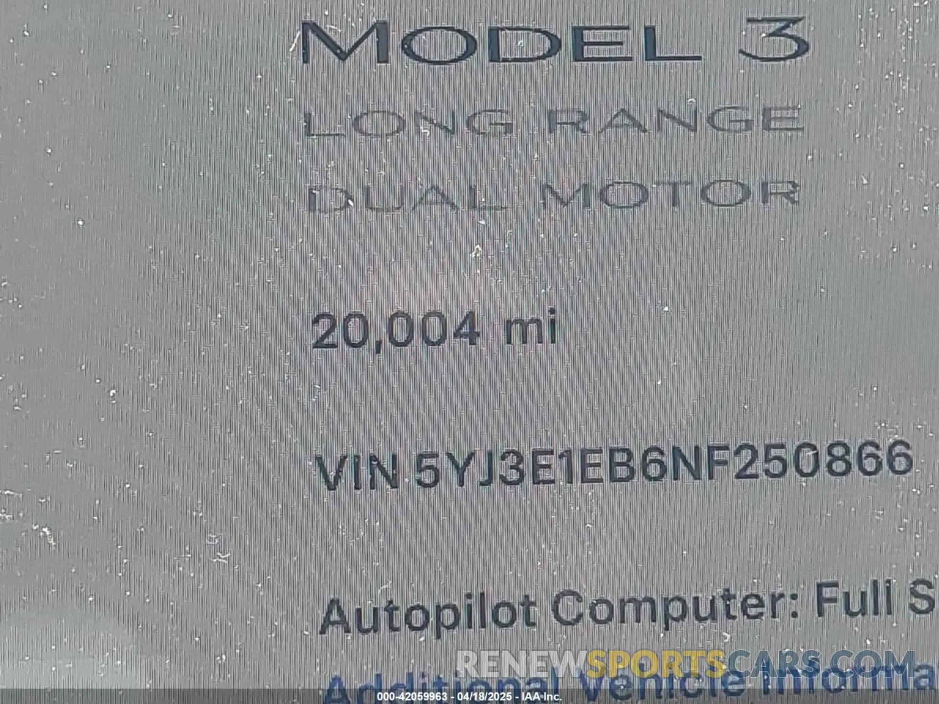 14 Фотография поврежденного автомобиля 5YJ3E1EB6NF250866 TESLA MODEL 3 2022