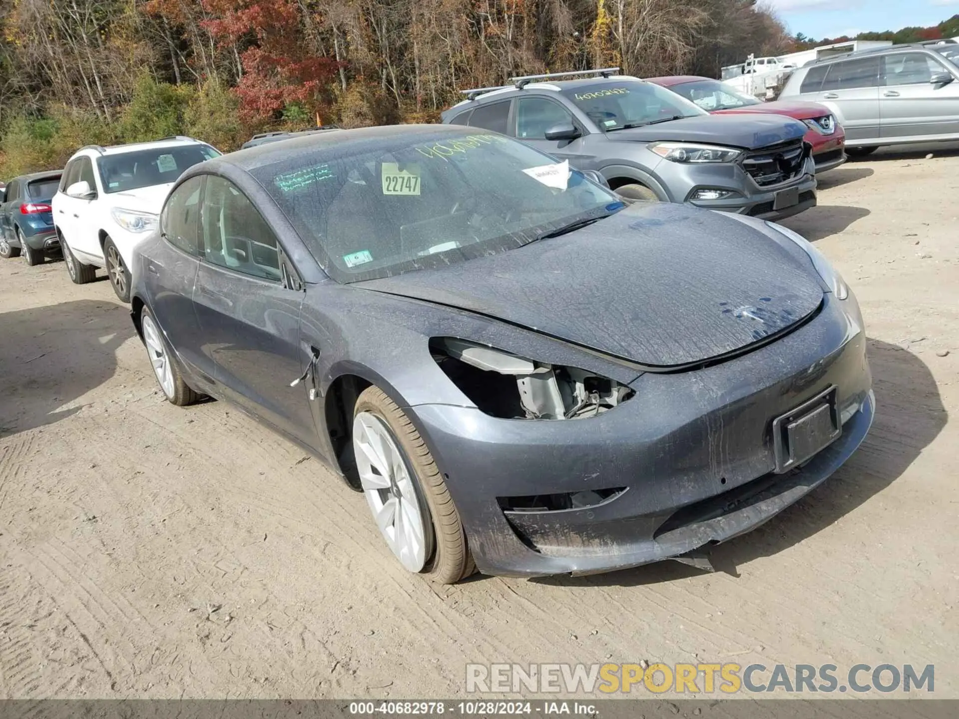 1 Photograph of a damaged car 5YJ3E1EB6NF258630 TESLA MODEL 3 2022