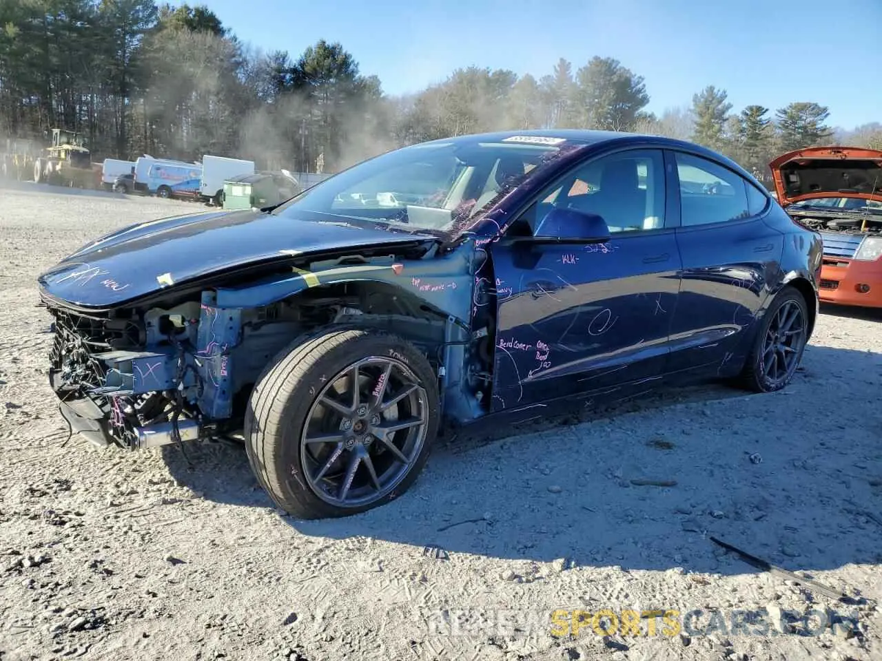 1 Photograph of a damaged car 5YJ3E1EB6NF263228 TESLA MODEL 3 2022