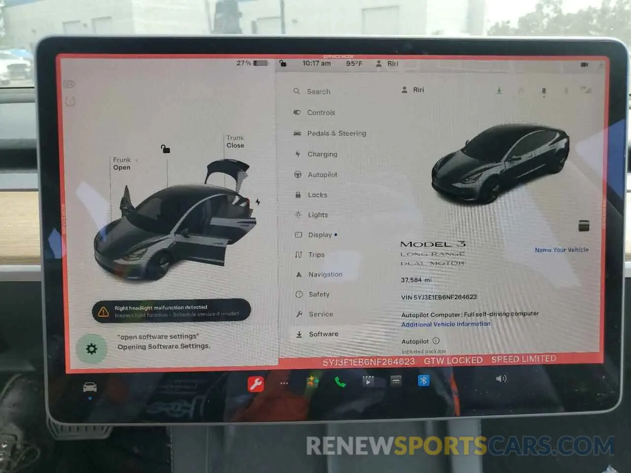 9 Photograph of a damaged car 5YJ3E1EB6NF264623 TESLA MODEL 3 2022
