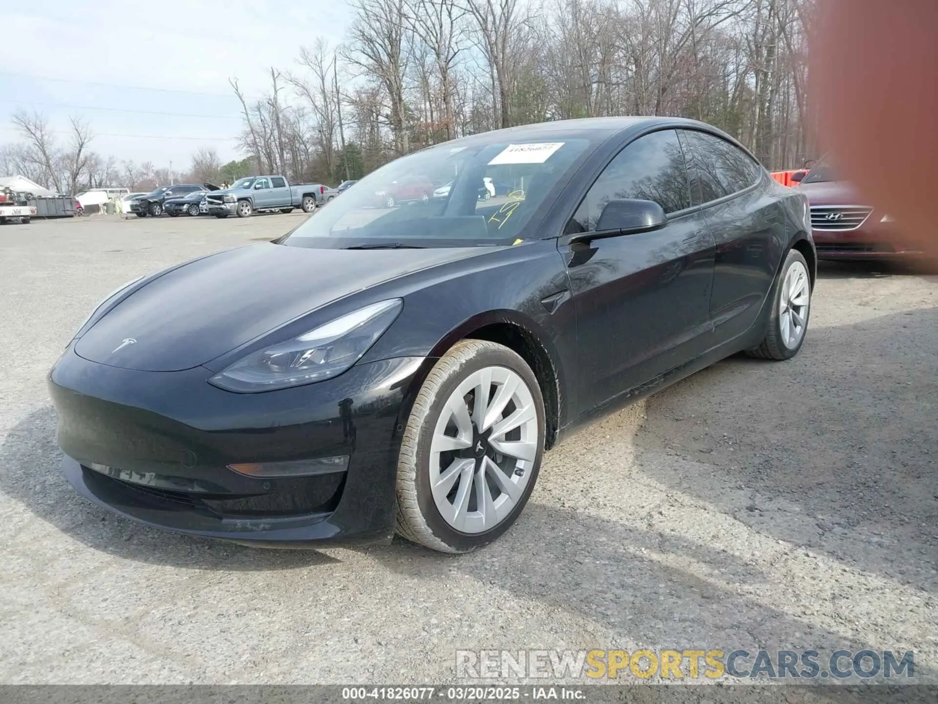 2 Photograph of a damaged car 5YJ3E1EB6NF343869 TESLA MODEL 3 2022