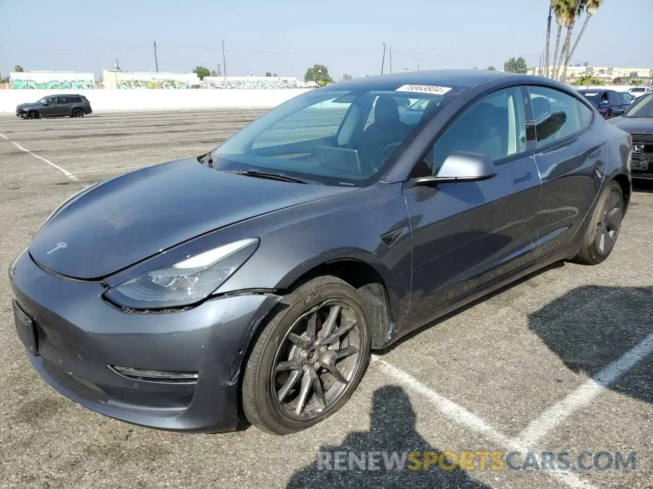 1 Photograph of a damaged car 5YJ3E1EB6NF348361 TESLA MODEL 3 2022