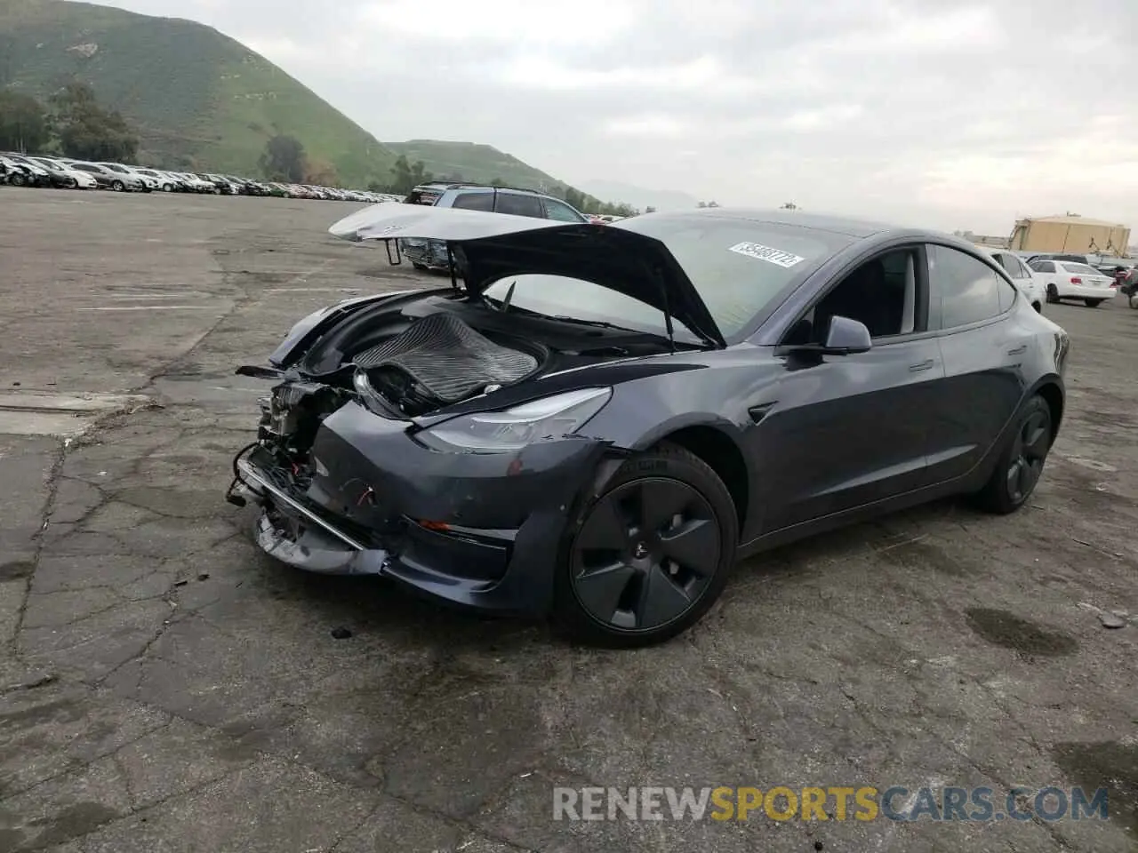 2 Photograph of a damaged car 5YJ3E1EB7NF130736 TESLA MODEL 3 2022