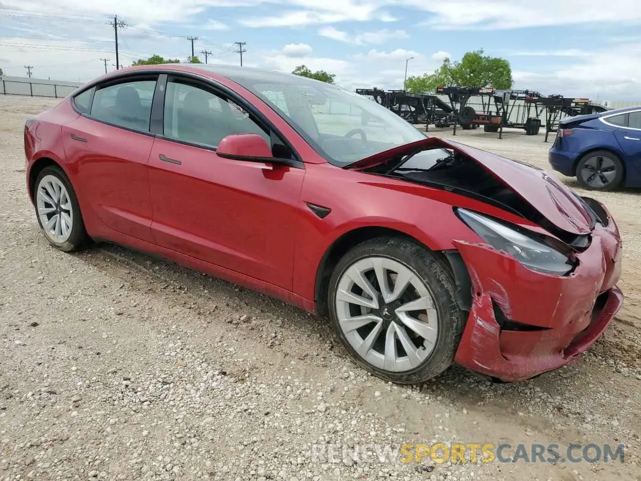 4 Photograph of a damaged car 5YJ3E1EB7NF190449 TESLA MODEL 3 2022