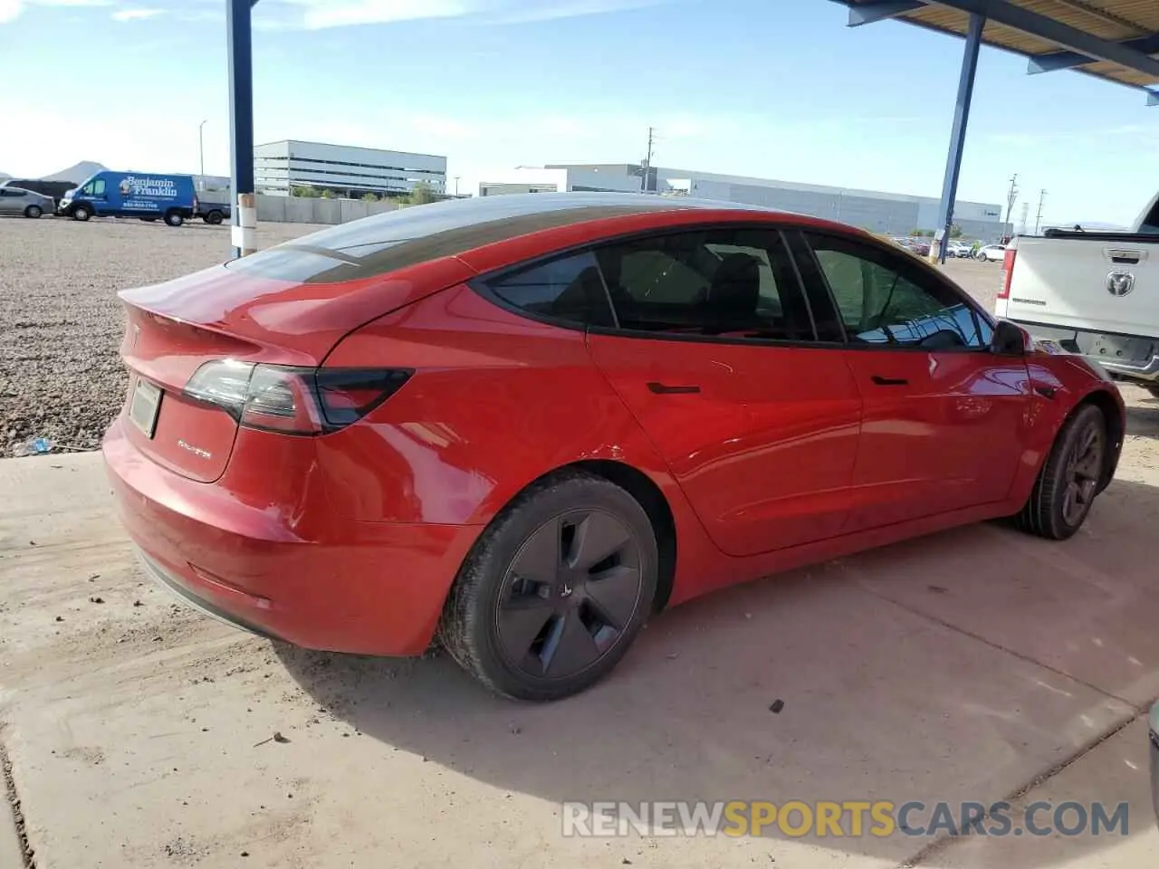 3 Photograph of a damaged car 5YJ3E1EB7NF265487 TESLA MODEL 3 2022