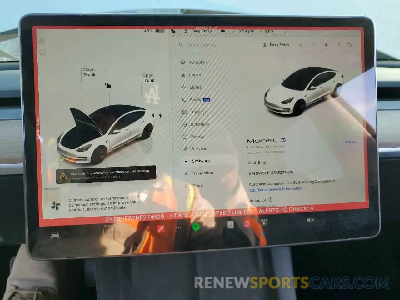 9 Photograph of a damaged car 5YJ3E1EB7NF274626 TESLA MODEL 3 2022
