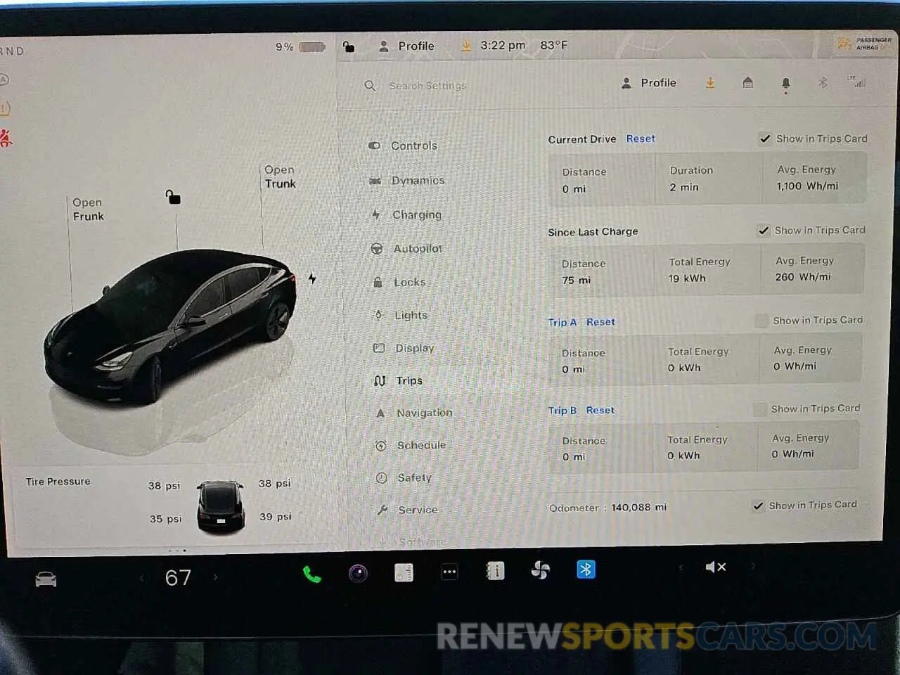 9 Фотография поврежденного автомобиля 5YJ3E1EB7NF289594 TESLA MODEL 3 2022