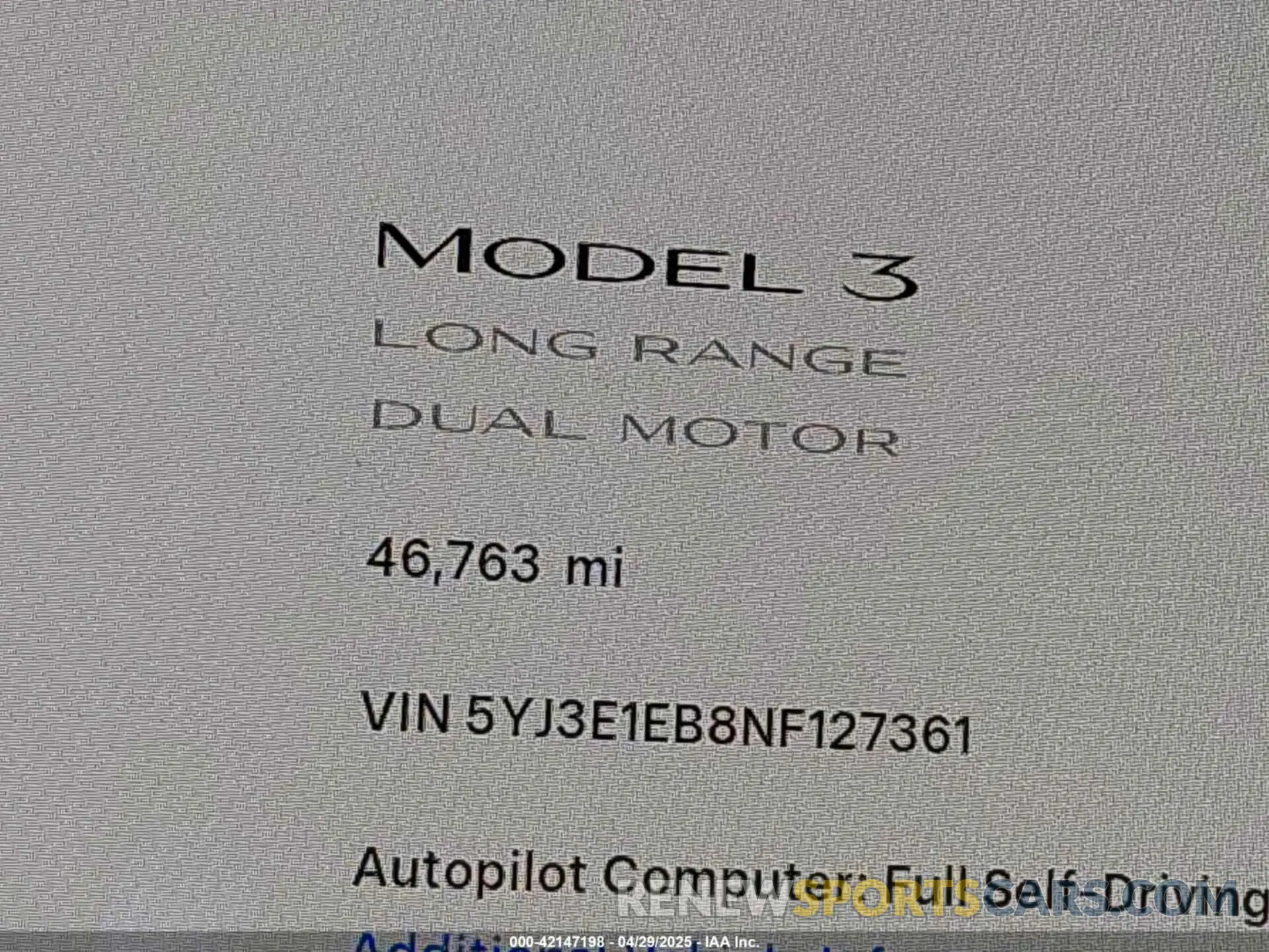 14 Фотография поврежденного автомобиля 5YJ3E1EB8NF127361 TESLA MODEL 3 2022