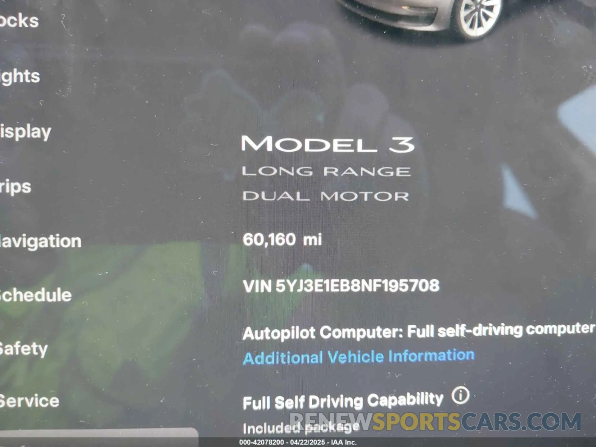 7 Фотография поврежденного автомобиля 5YJ3E1EB8NF195708 TESLA MODEL 3 2022
