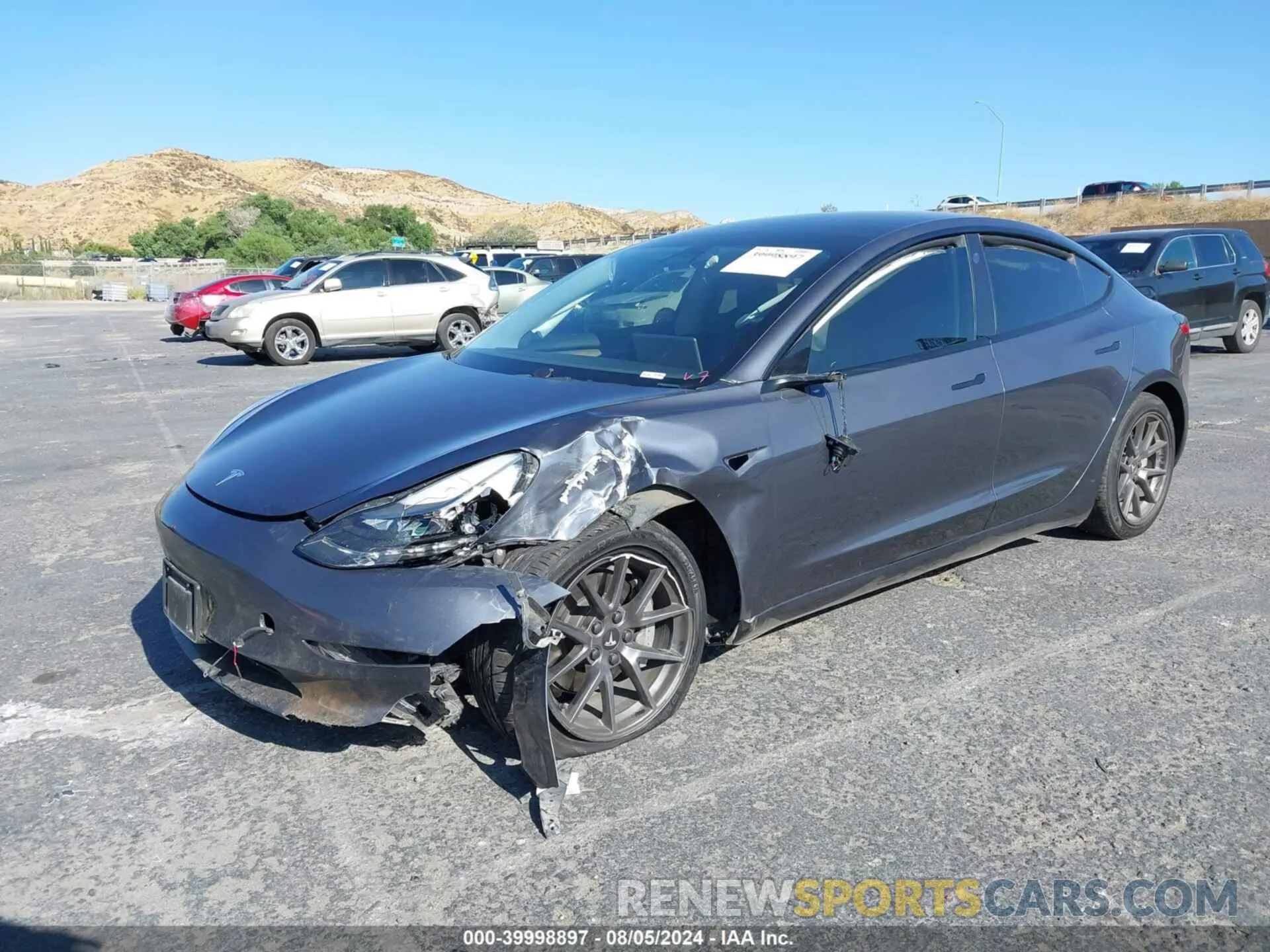 2 Photograph of a damaged car 5YJ3E1EB8NF206593 TESLA MODEL 3 2022