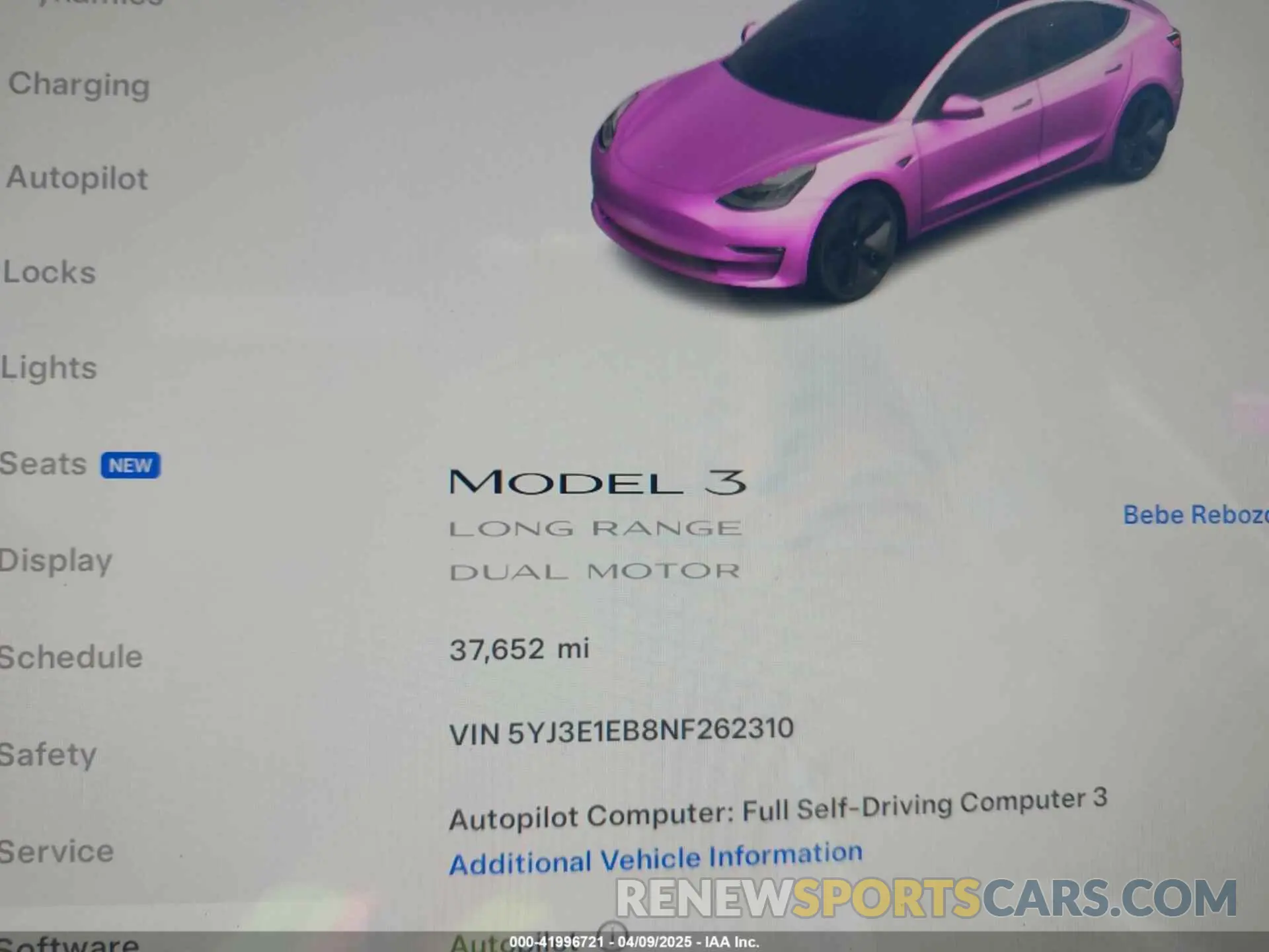 15 Фотография поврежденного автомобиля 5YJ3E1EB8NF262310 TESLA MODEL 3 2022