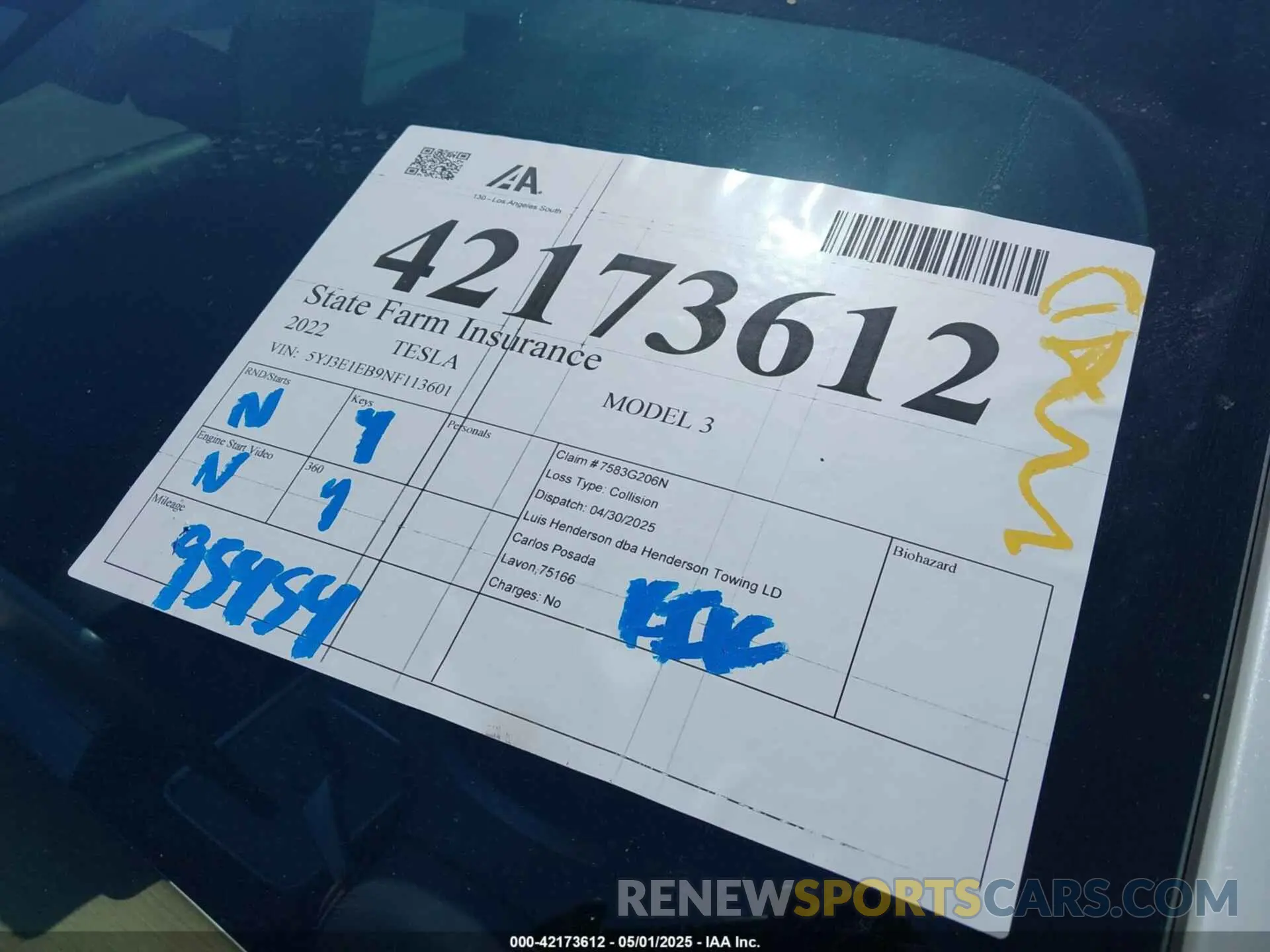 19 Фотография поврежденного автомобиля 5YJ3E1EB9NF113601 TESLA MODEL 3 2022